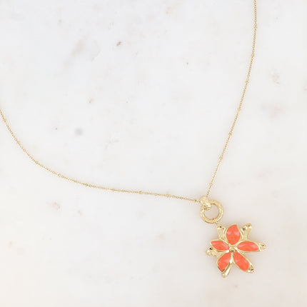 Collier Magnolia - fleurs aux pétales émaillées