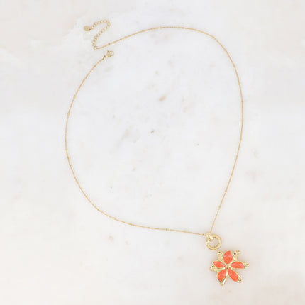 Collier Magnolia - fleurs aux pétales émaillées