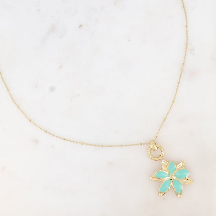 Collier Magnolia - fleurs aux pétales émaillées