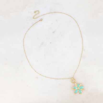Collier Magnolia - fleurs aux pétales émaillées