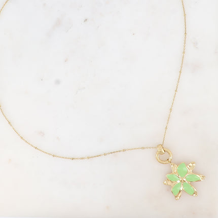 Collier Magnolia - fleurs aux pétales émaillées
