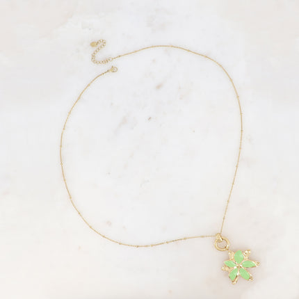 Collier Magnolia - fleurs aux pétales émaillées