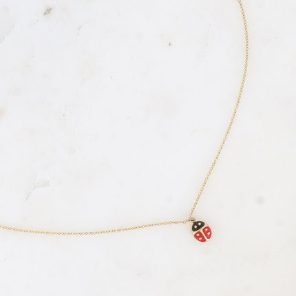 Collier - coccinelle émaillée