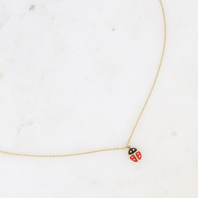 Collier - coccinelle émaillée