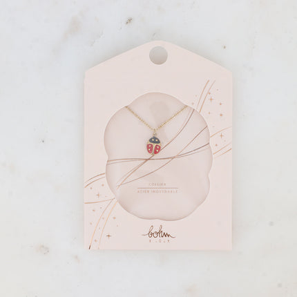 Collier - coccinelle émaillée