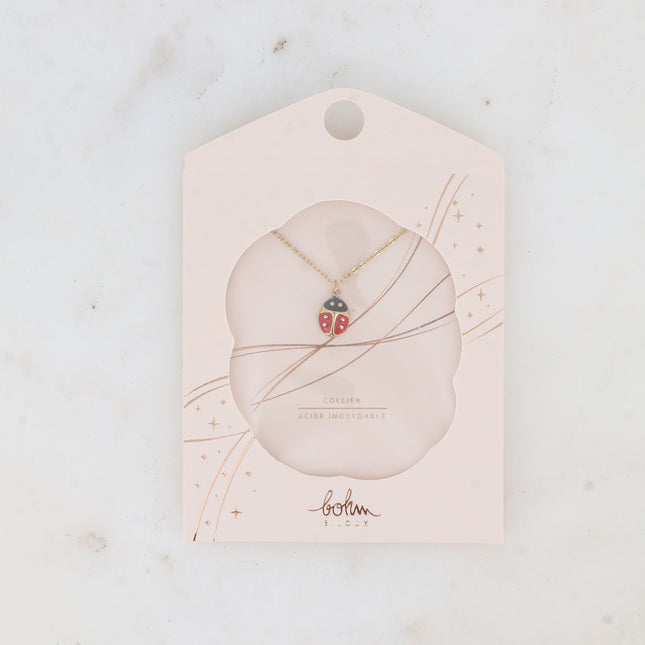 Collier - coccinelle émaillée