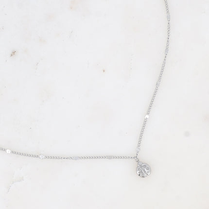 Collier - coccinelle aux tâches gravées