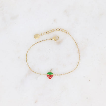 Bracelet - fraise émaillée