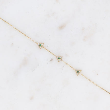 Bracelet Héloïse - triangle et oxydes de zirconium