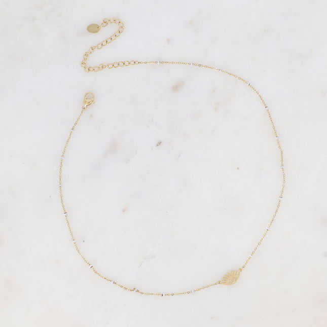 Collier - touches en émail et pendentif oeil ajouré