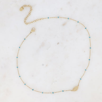 Collier - touches en émail et pendentif oeil ajouré