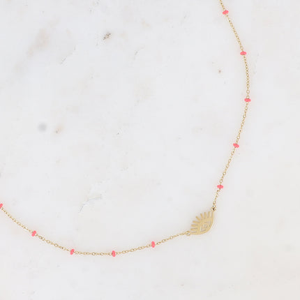 Collier - touches en émail et pendentif oeil ajouré