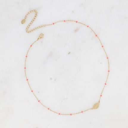 Collier - touches en émail et pendentif oeil ajouré