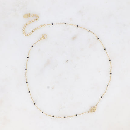 Collier - touches en émail et pendentif oeil ajouré