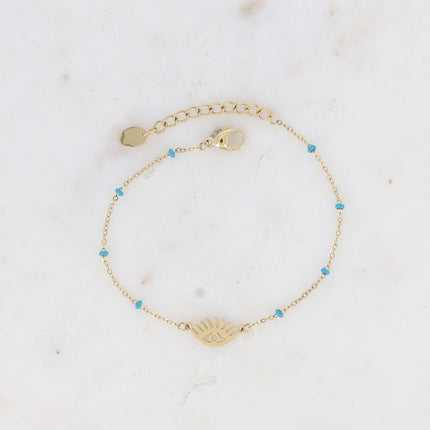Bracelet - touches en émail et pendentif oeil ajouré