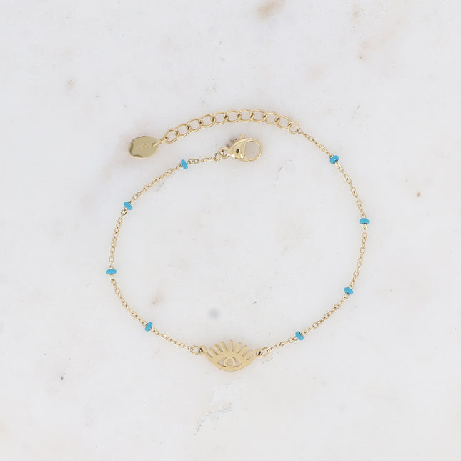 Bracelet - touches en émail et pendentif oeil ajouré