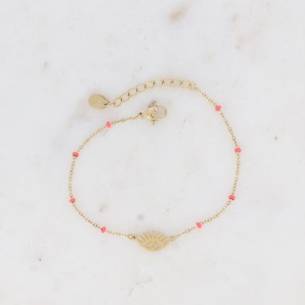 Bracelet - touches en émail et pendentif oeil ajouré