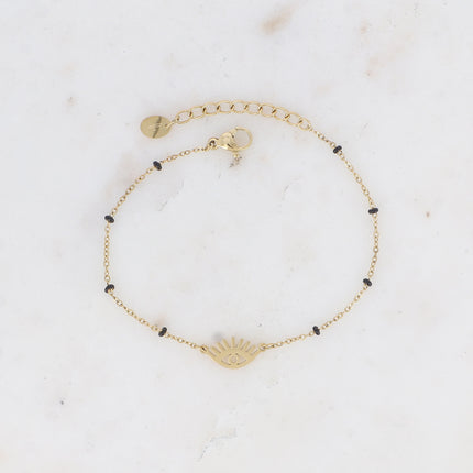 Bracelet - touches en émail et pendentif oeil ajouré