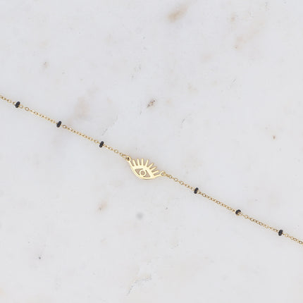 Bracelet - touches en émail et pendentif oeil ajouré