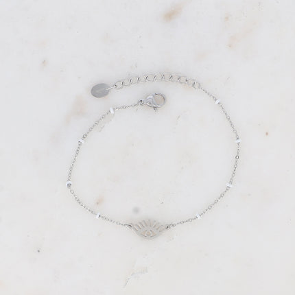 Bracelet - touches en émail et pendentif oeil ajouré