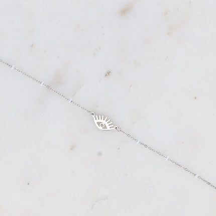 Bracelet - touches en émail et pendentif oeil ajouré