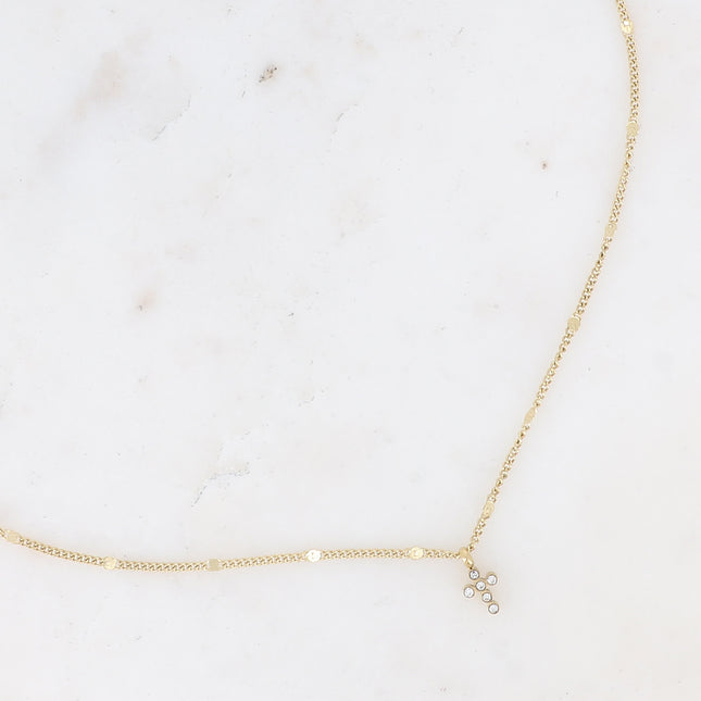 Collier Cross - croix et oxydes de zirconium