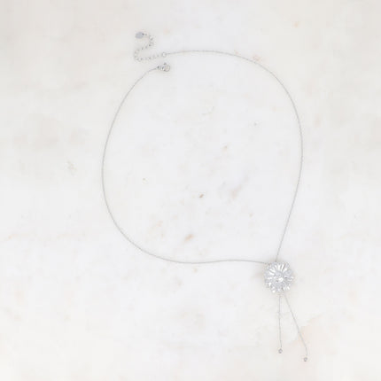 Collier en Y - marguerite et chaînes pendantes avec boule