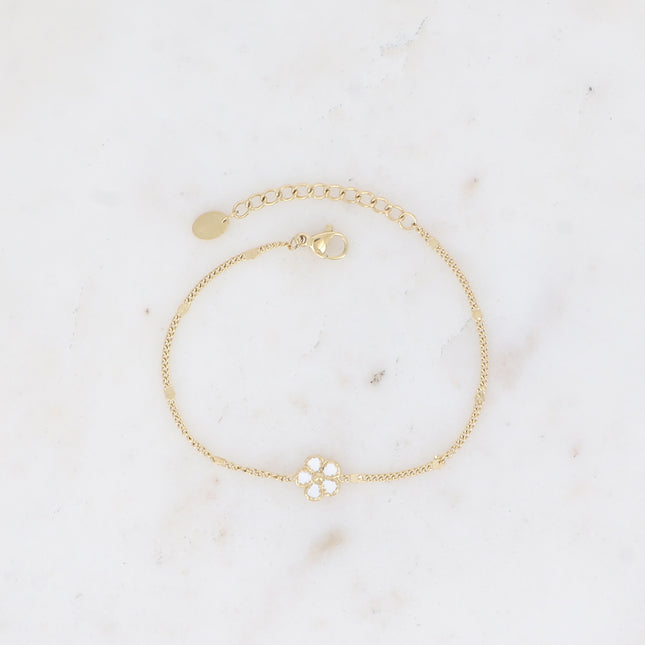 Alizon Bracelet - flower with textured and enameled petals