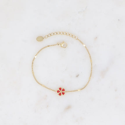 Bracelet Alizon - fleur aux pétales texturées et émaillées