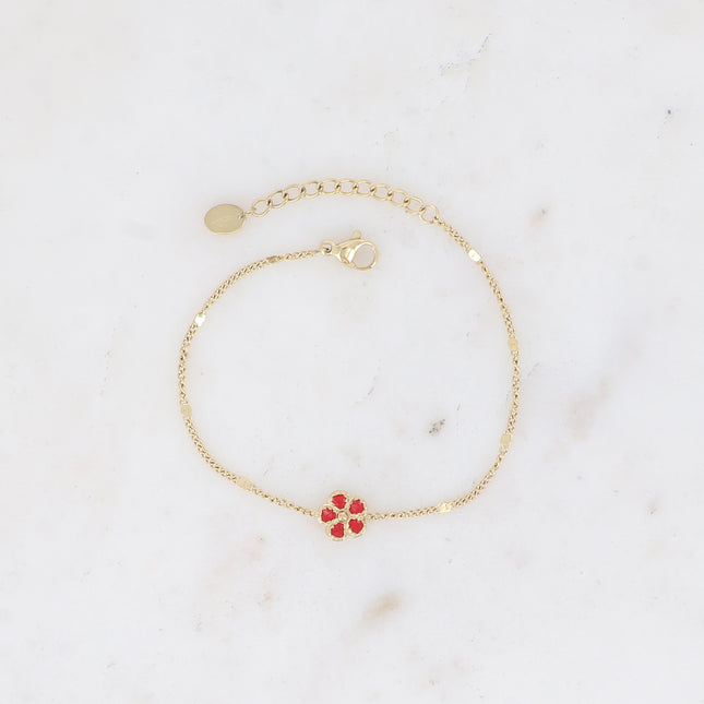 Alizon Bracelet - flower with textured and enameled petals