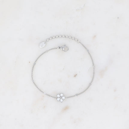 Bracelet Alizon - fleur aux pétales texturées et émaillées