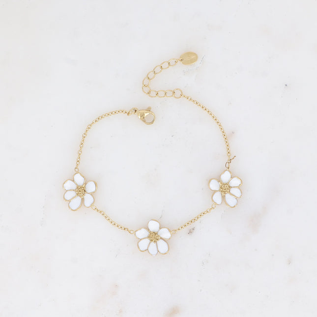 Bulla Bracelet - 3 enameled flowers