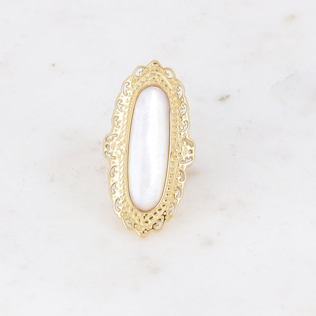 Ring - natural stone stem