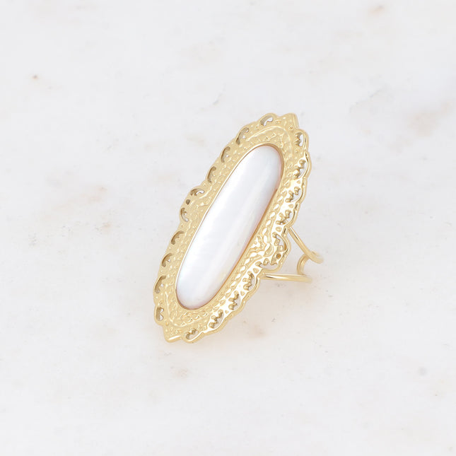 Ring - natural stone stem