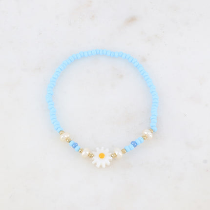 Bracelet - fleur, perles d'eau douce, perles