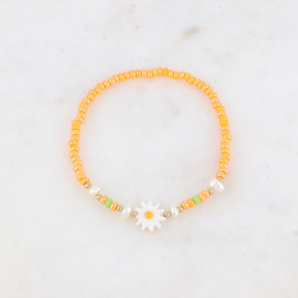 Bracelet - fleur, perles d'eau douce, perles