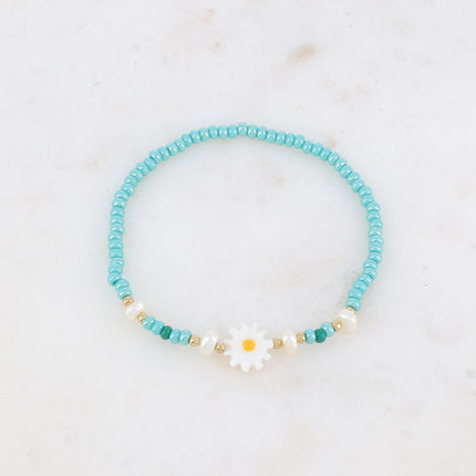Bracelet - fleur, perles d'eau douce, perles