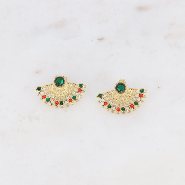 Boucles puces - motif géométrique, petits cristaux