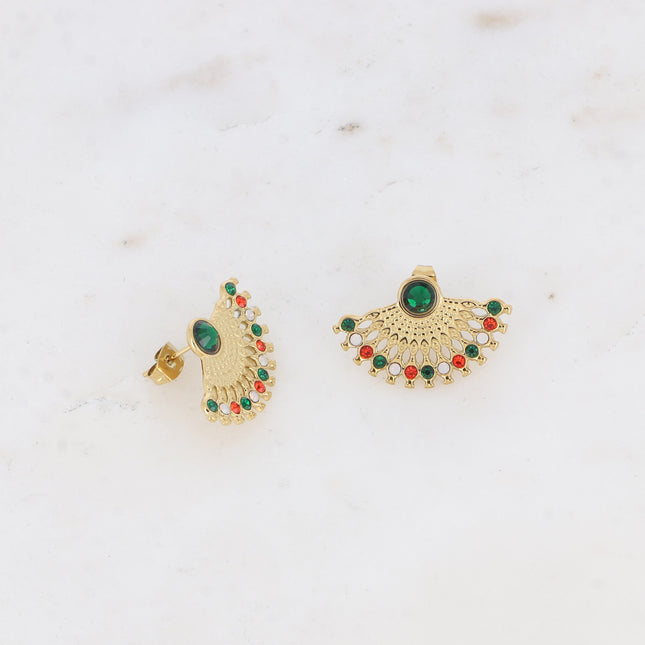 Boucles puces - motif géométrique, petits cristaux