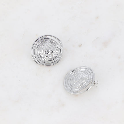 Kaïra stud earrings - swirl and floral heart