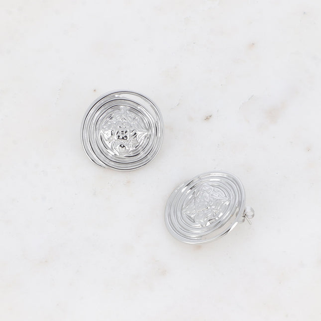 Kaïra stud earrings - swirl and floral heart