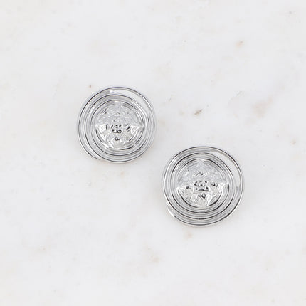 Kaïra stud earrings - swirl and floral heart
