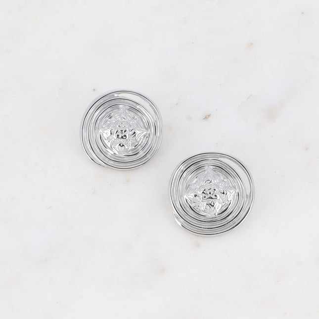 Kaïra stud earrings - swirl and floral heart