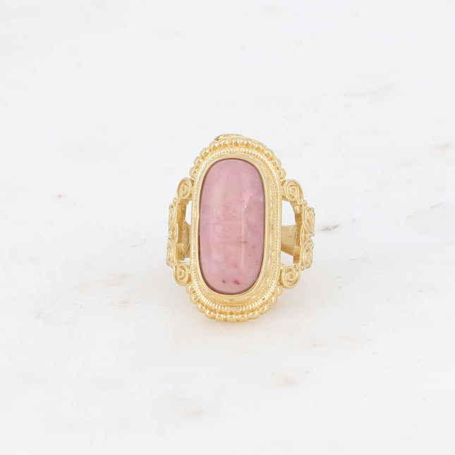 Ring - signet ring, natural stone and Asian motifs