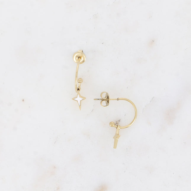 Starlitine Creole Earrings - Pearly Star