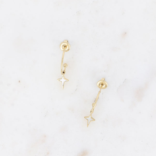 Starlitine Creole Earrings - Pearly Star