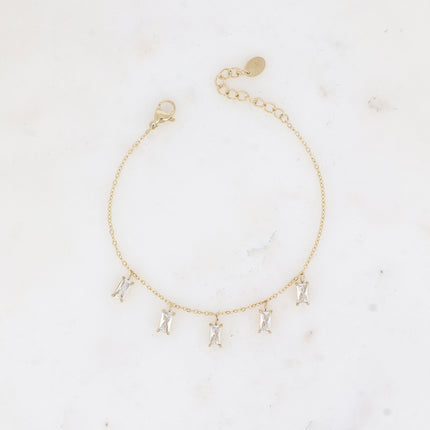 Bracelet Filia - 5 cristaux rectangulaires