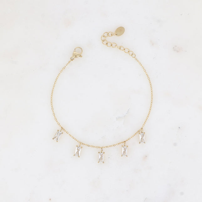 Bracelet Filia - 5 cristaux rectangulaires
