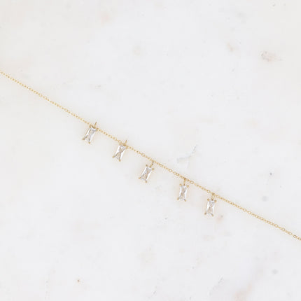 Bracelet Filia - 5 cristaux rectangulaires