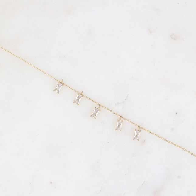 Bracelet Filia - 5 cristaux rectangulaires